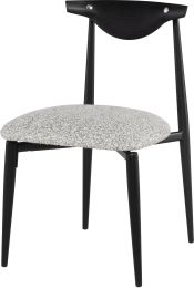 Vicuna Dining Chair (Boucle Grey with Black Legs) 