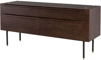 Stacking Cabinet Sideboard Cabinet (Smoked Oak & Black Steel Legs) 