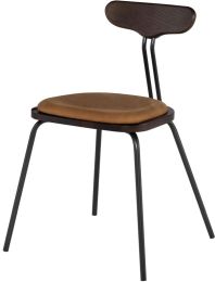 Dayton Dining Chair (Umber Leather Seat with Smoked Oak Backrest) 