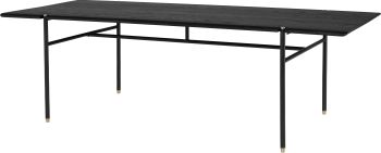 Stacking Dining Table (Long - Ebonized Oak Top with Black Steel Legs) 