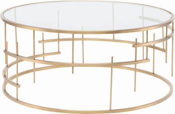 Tiffany Coffee Table (Gold with Glass Top) 