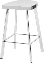 Icon Counter Stool (Silver with Silver Frame) 