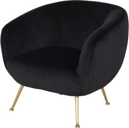 Sofia Occasional Chair (Black with Gold Legs) 
