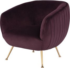 Sofia Occasional Chair (Mulberry with Gold Legs) 