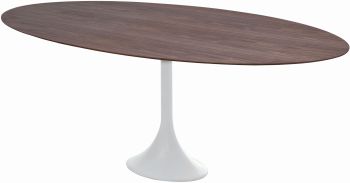 Echo Dining Table (Walnut with White Base) 