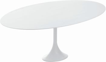 Echo Table à Diner (Large - Blanc avec Base Blanche) 