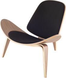 Artemis Occasional Chair (Light - Black with Walnut Frame) 