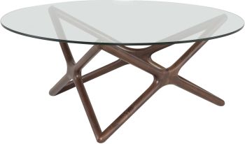 Star Coffee Table (Glass with Tan Base) 