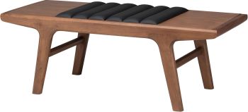 Lucien Occasional Bench (Short - Black with Walnut Frame) 