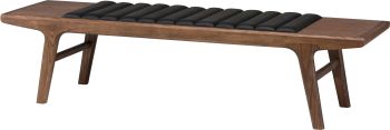 Lucien Occasional Bench (Long - Black with Walnut Frame) 