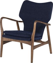 Patrik Occasional Chair (True Blue with Walnut Frame) 