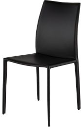 Sienna Dining Chair (Contrast Stitch - Black Leather) 