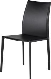 Sienna Dining Chair (Tone-On-Tone Stitch - Black Leather) 