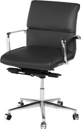 Lucia Office Chair (Low Back - Grey with Silver Base) 
