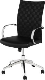 Mia Office Chair (Black with Silver Base) 