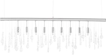 Crystal Linear Pendant Light (Clear with Silver Fixture) 