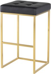 Chi Bar Stool (Black with Gold Frame) 