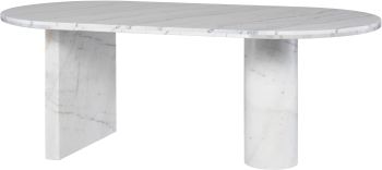 Stories Dining Table (White Marble & White Marble Legs) 