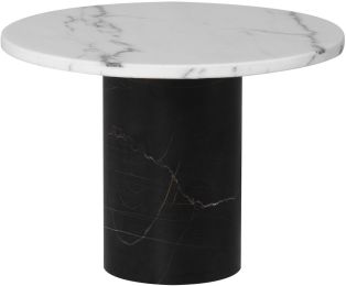 Ande Side Table (White Marble & Noir Marble Leg) 