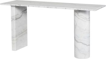 Stories Console Table (White Marble & White Marble Legs) 