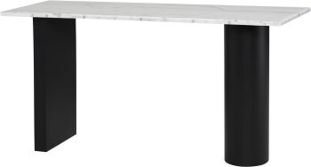 Stories Console Table (White Marble & Black Steel Legs) 