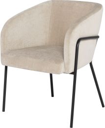 Estella Dining Chair (Almond with Black Frame) 