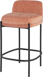 Inna Counter Stool (Low Back - Nectarine with Black Legs) 