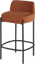 Inna Counter Stool (Low Back - Terra Cotta with Black Legs) 