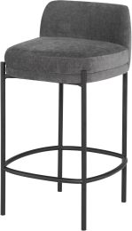 Inna Counter Stool (Low Back - Cement with Black Legs) 