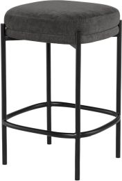 Inna Bar Stool (Backless - Cement with Black Legs) 