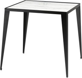 Mink Table d'Appoint (Blanc avec Base Noire) 