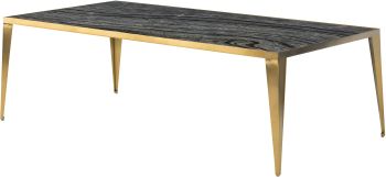 Mink Coffee Table (Black Wood Vein with Gold Base) 