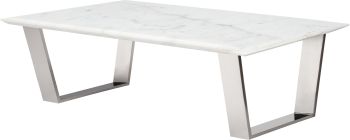 Catrine Coffee Table (White with Silver Legs) 