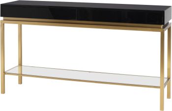 Isabella Console Table (Black with Gold Legs) 