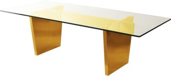 Aiden Dining Table (Medium - Glass with Gold Legs) 