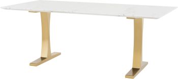 Toulouse Dining Table (White with Gold Legs) 