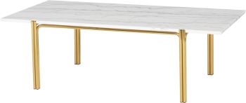 Sussur Coffee Table (White with Gold Base) 