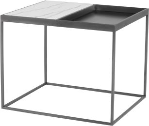 Corbett Side Table (White with Graphite Base) 