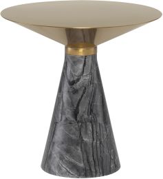 Iris Side Table (Large - Gold with Black Wood Vein Base) 