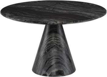 Claudio Coffee Table (Medium - Black Wood Vein with Black Wood Vein Base) 