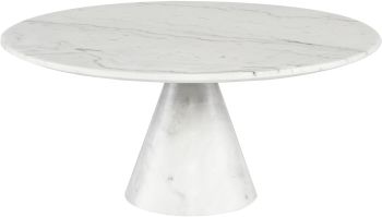 Claudio Coffee Table (Large - White with White Base) 