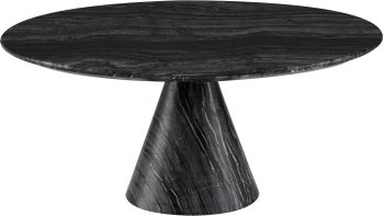 Claudio Coffee Table (Large - Black Wood Vein with Black Wood Vein Base) 
