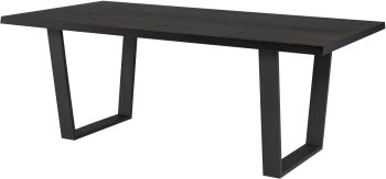 Versailles Dining Table (Short - Onyx with Black Legs) 
