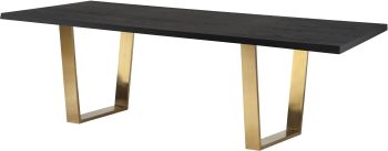 Versailles Dining Table (Medium - Onyx with Gold Legs) 