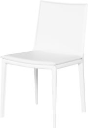 Palma Dining Chair (White Leather with White Legs) 