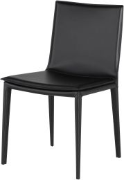Palma Dining Chair (Black Leather with Black Legs) 