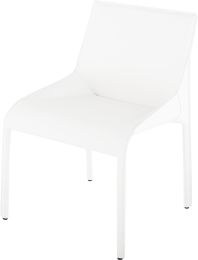 Delphine Dining Chair (No Armrests - White Leather) 
