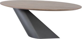 Oblo Dining Table (Short - Walnut with Titanium Base) 