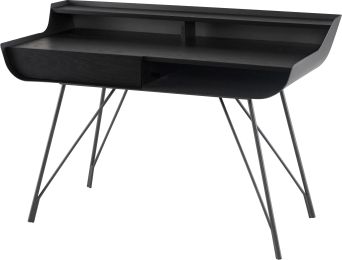 Noori Desk Table (Onyx with Titanium Legs) 
