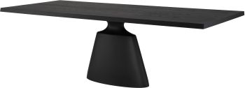 Taji Dining Table (Long Rectangular - Onyx Veneer Top with Black Base) 
